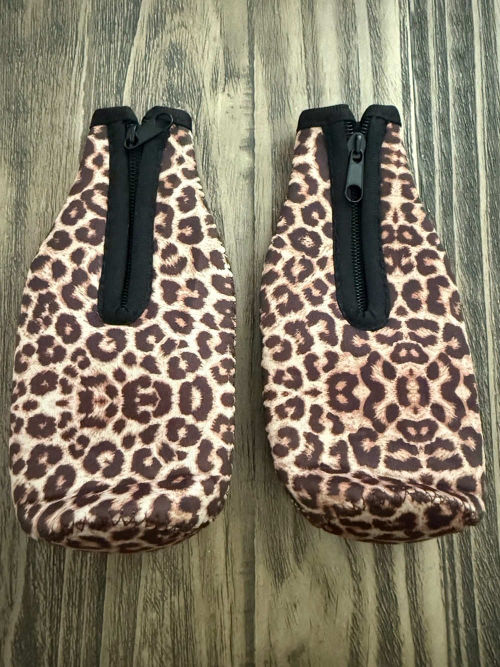 Leopard Bottle Koozie. Set of two.